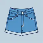 high-waisted blue denim shorts image